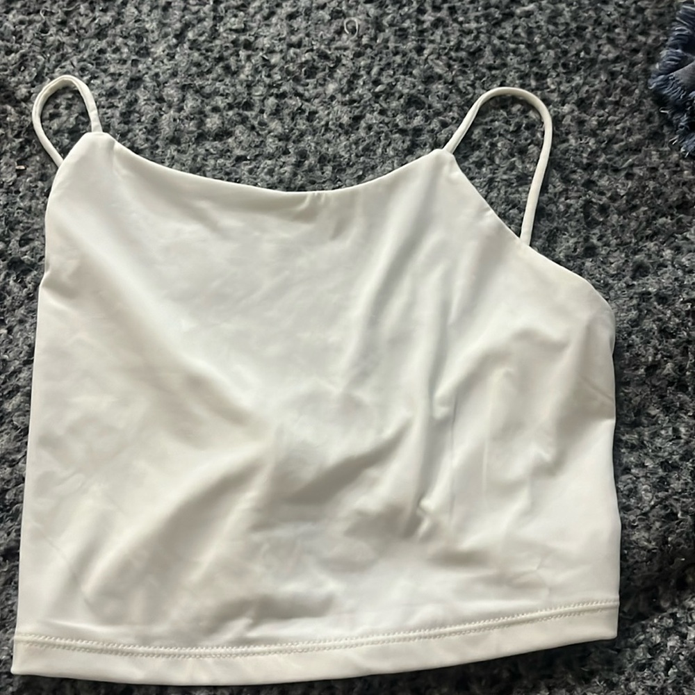 white tank crop top